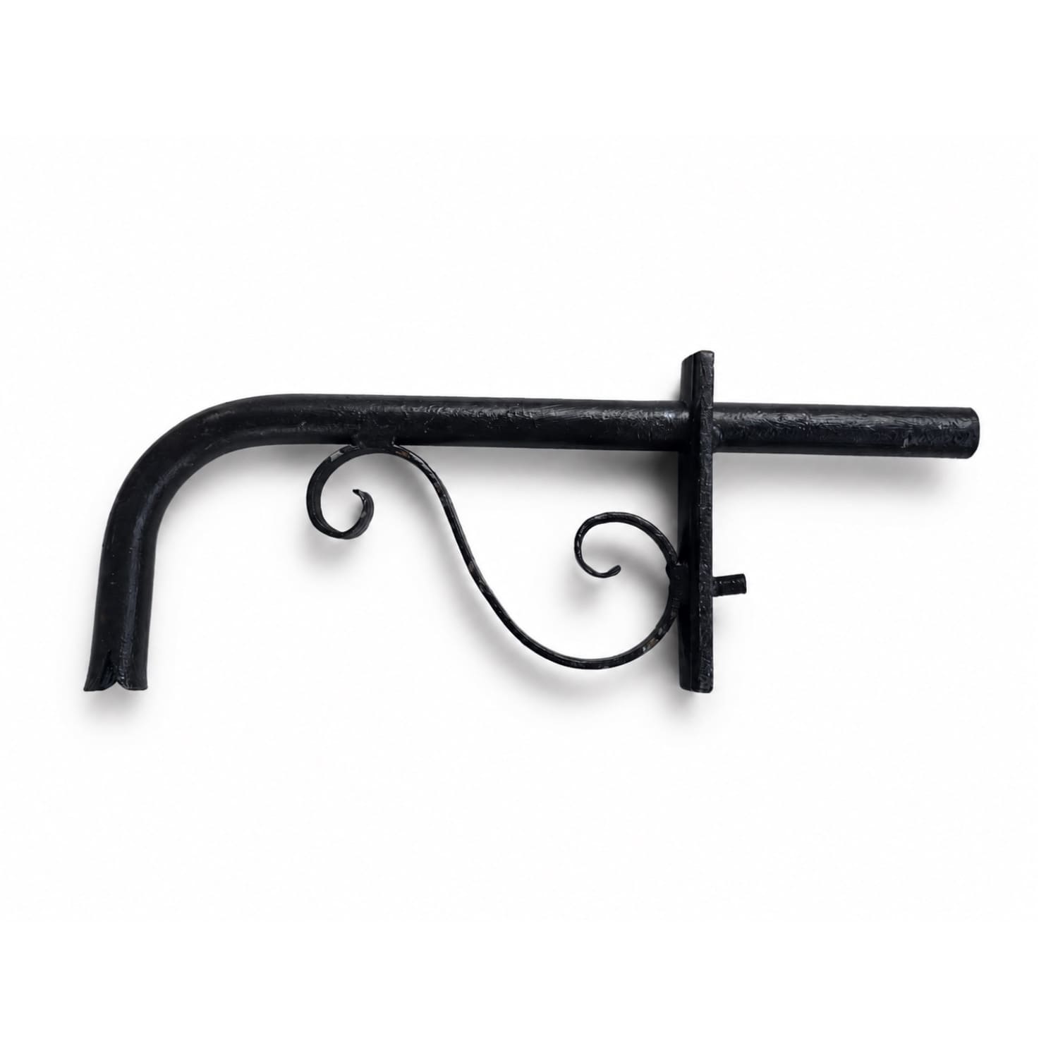 Dark Wrought Iron Wall Spout with Backplate