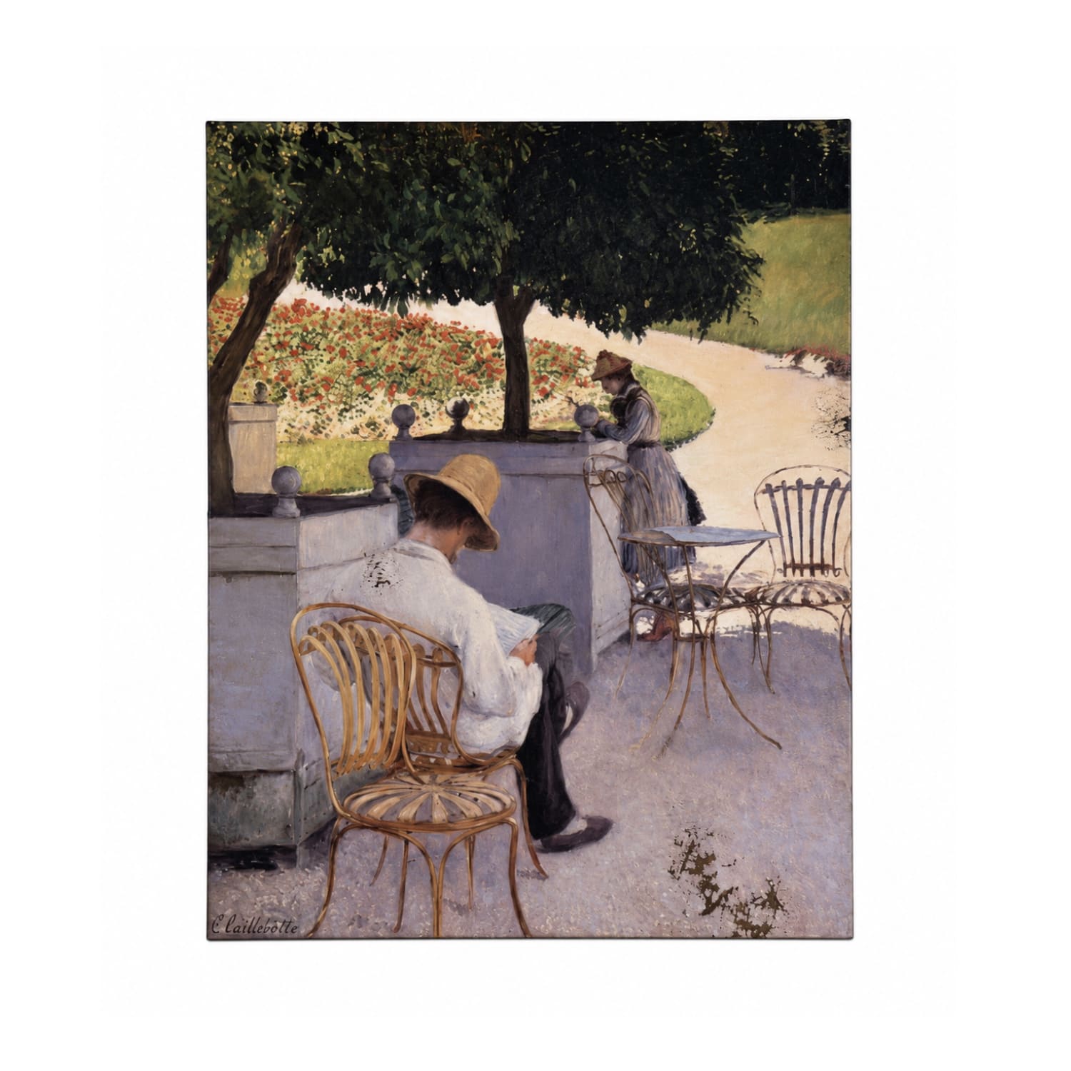 French Impressionist Style Oil Painting – “The Orange Trees” After Gustave Caillebotte