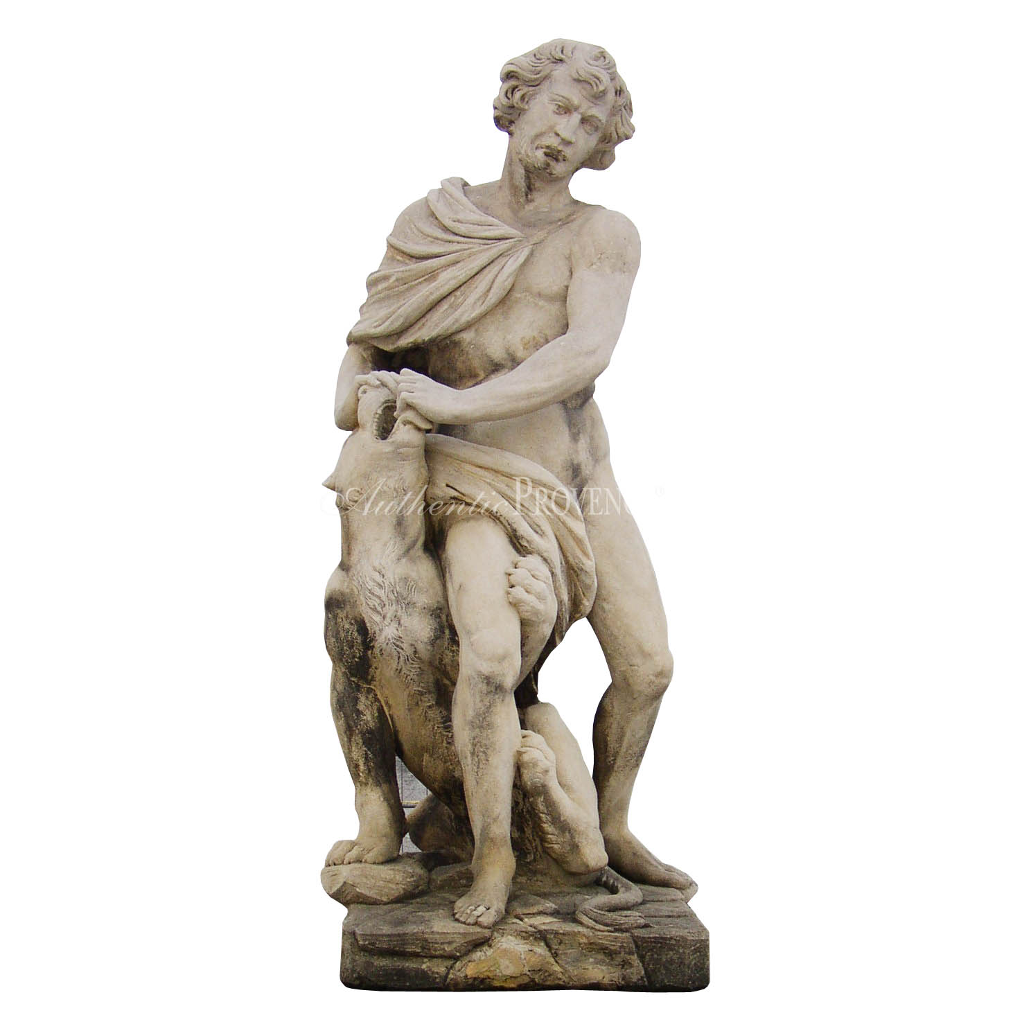Antique Roman Lottatore Garden Statue