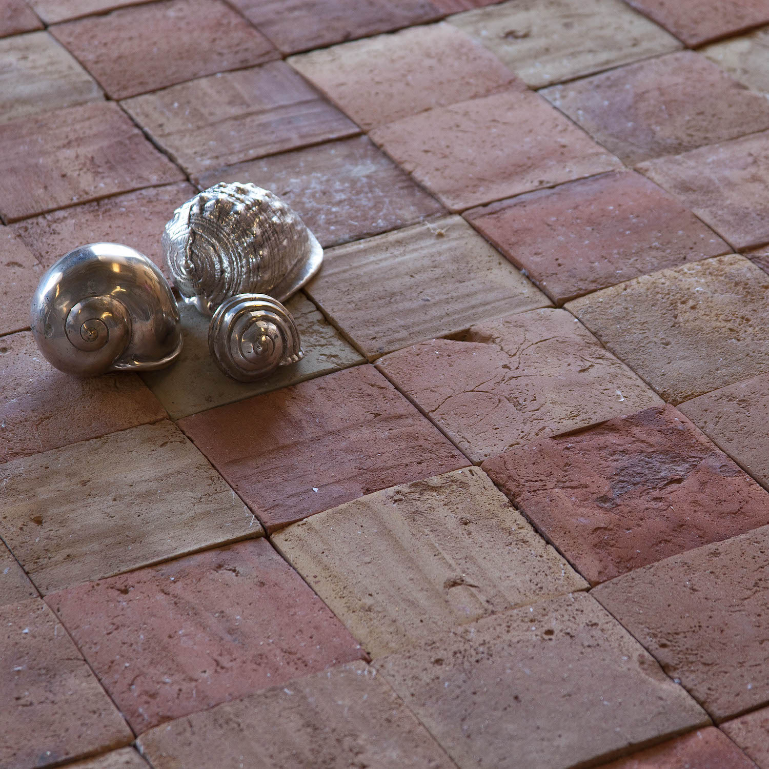 Reclaimed French Terracotta Floor Tiles: Carre Rose