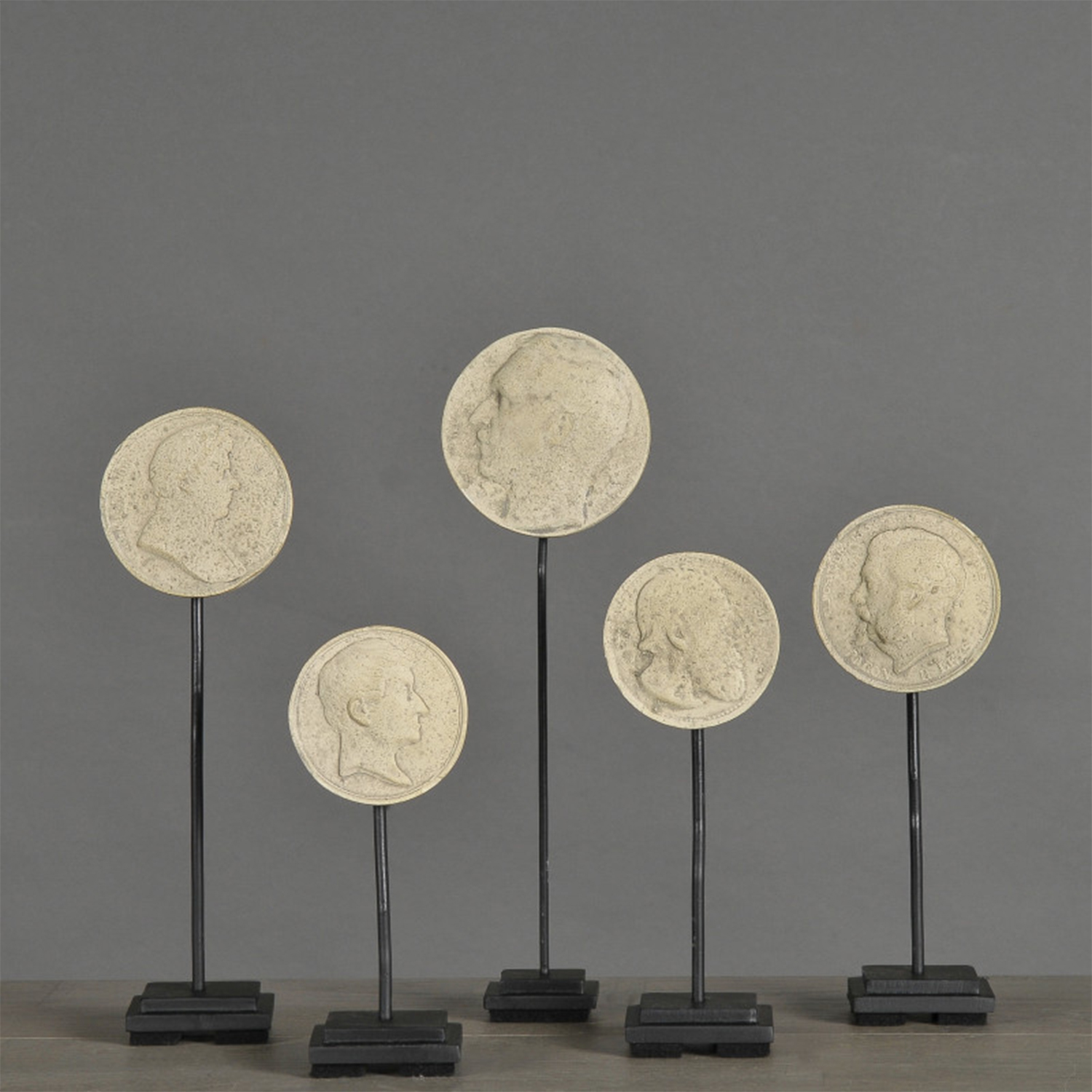 Set of Five Philosopher Medallions