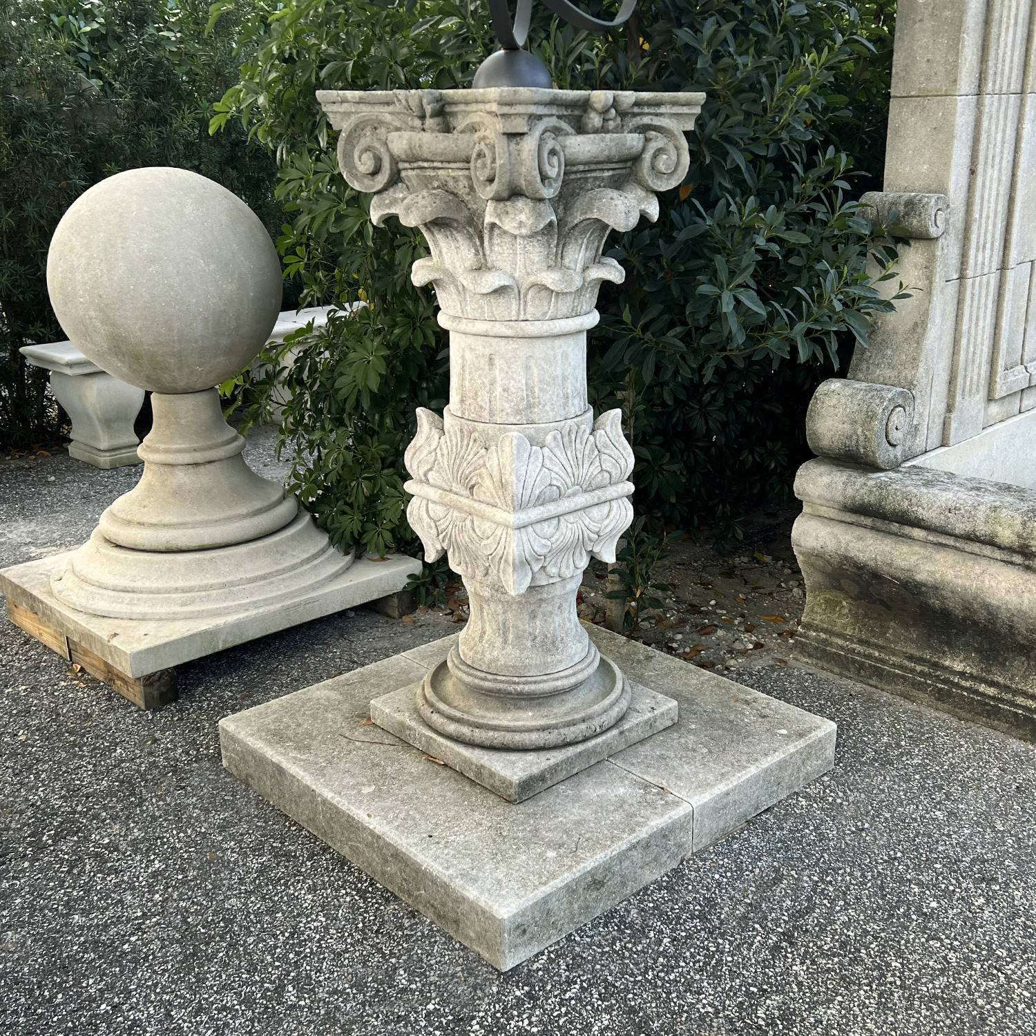 Italian Hand Carved Limestone Sundial