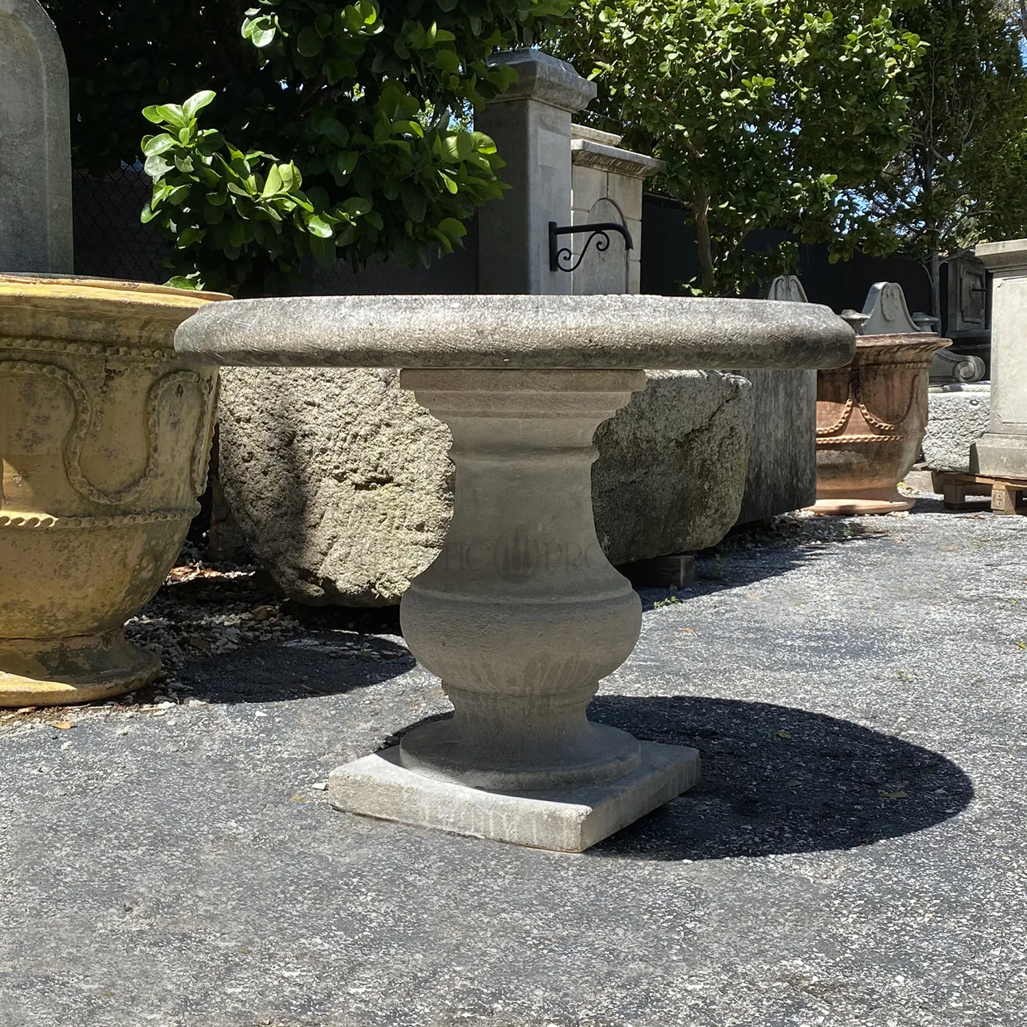 Small Limestone Baluster Table