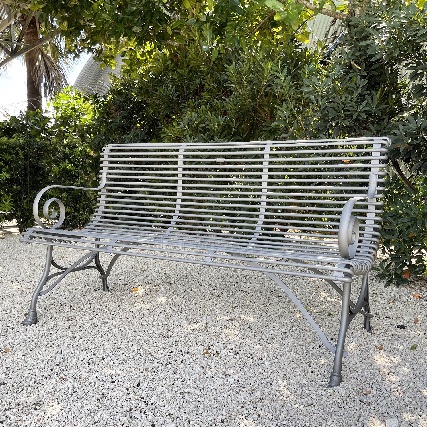 Galvanized store metal bench