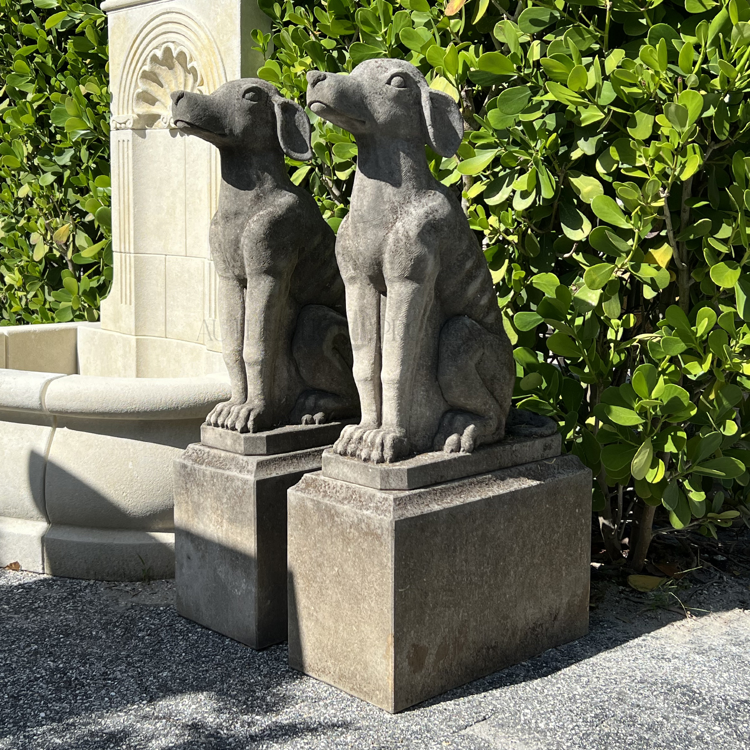 Pair of Tuscan Greyhound Statues