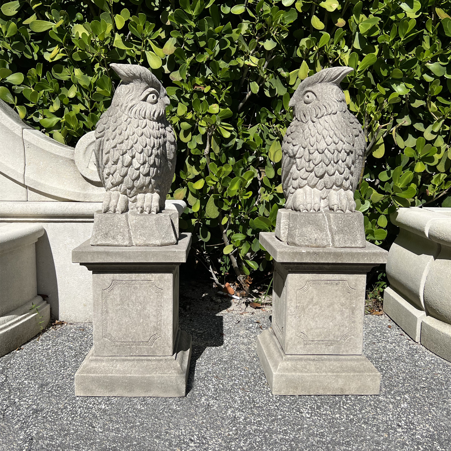 Pair of Owl Statues