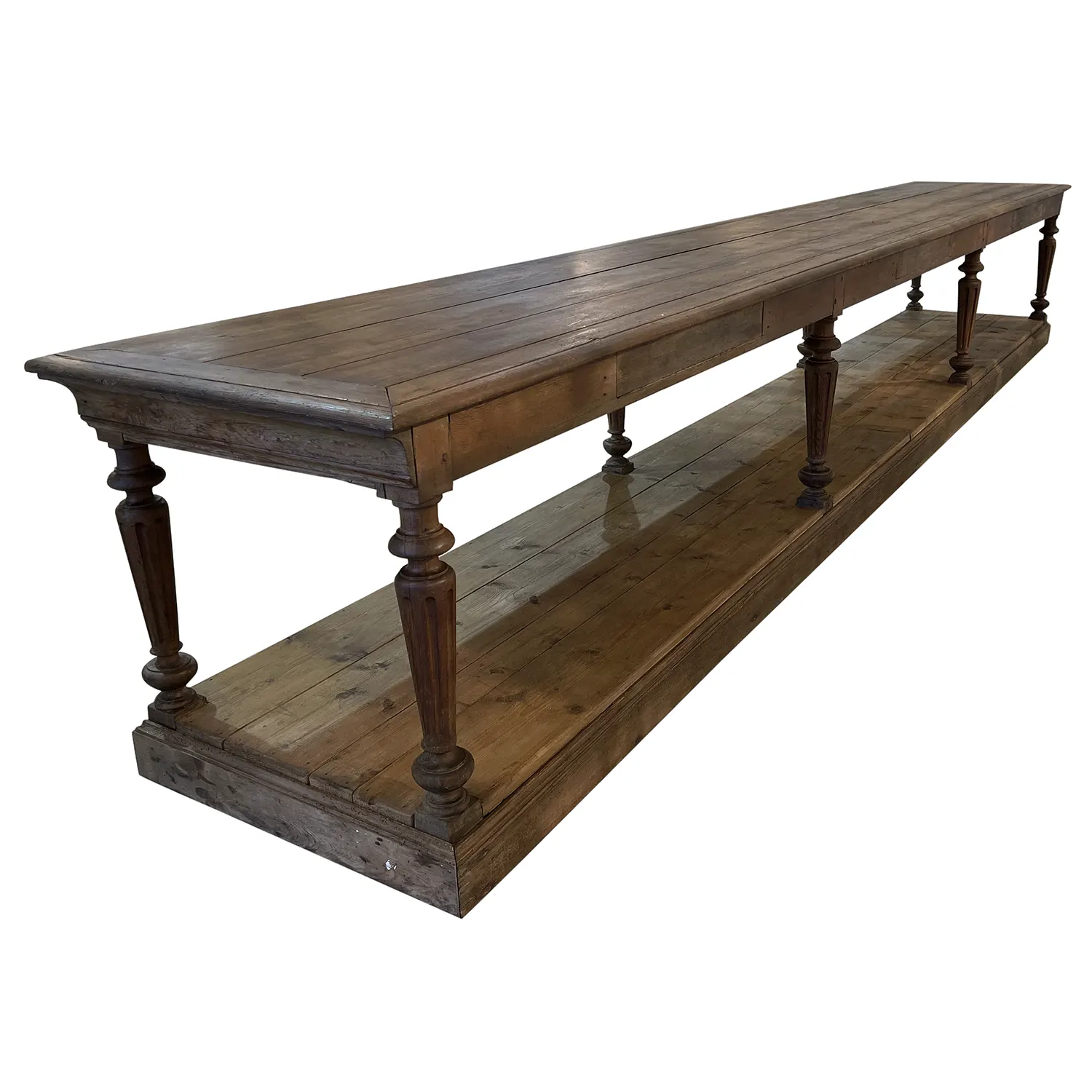 19th Century French Antique Oakwood Monumental Tailor’s Table