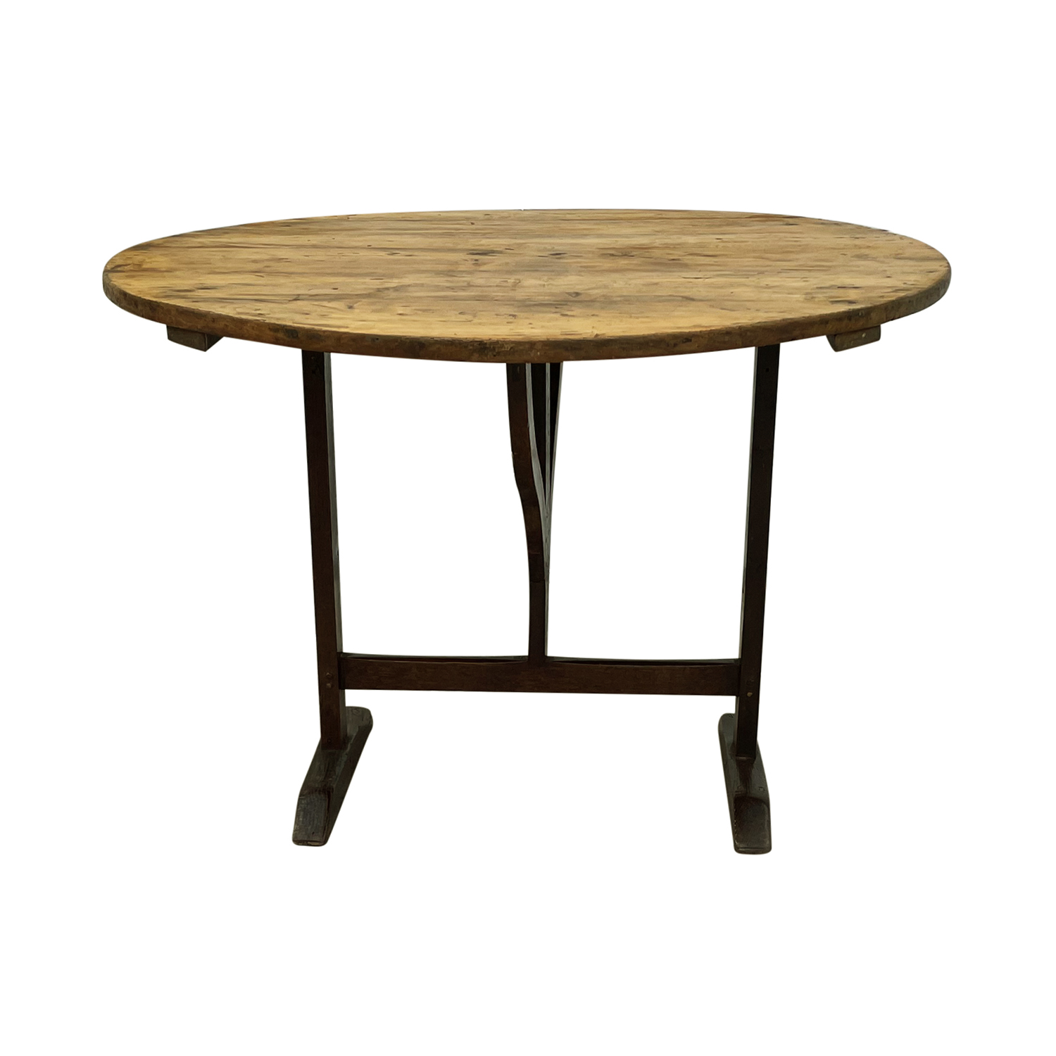 19th Century Light-Brown French Walnut Folding Wine Table – Small Dining Table