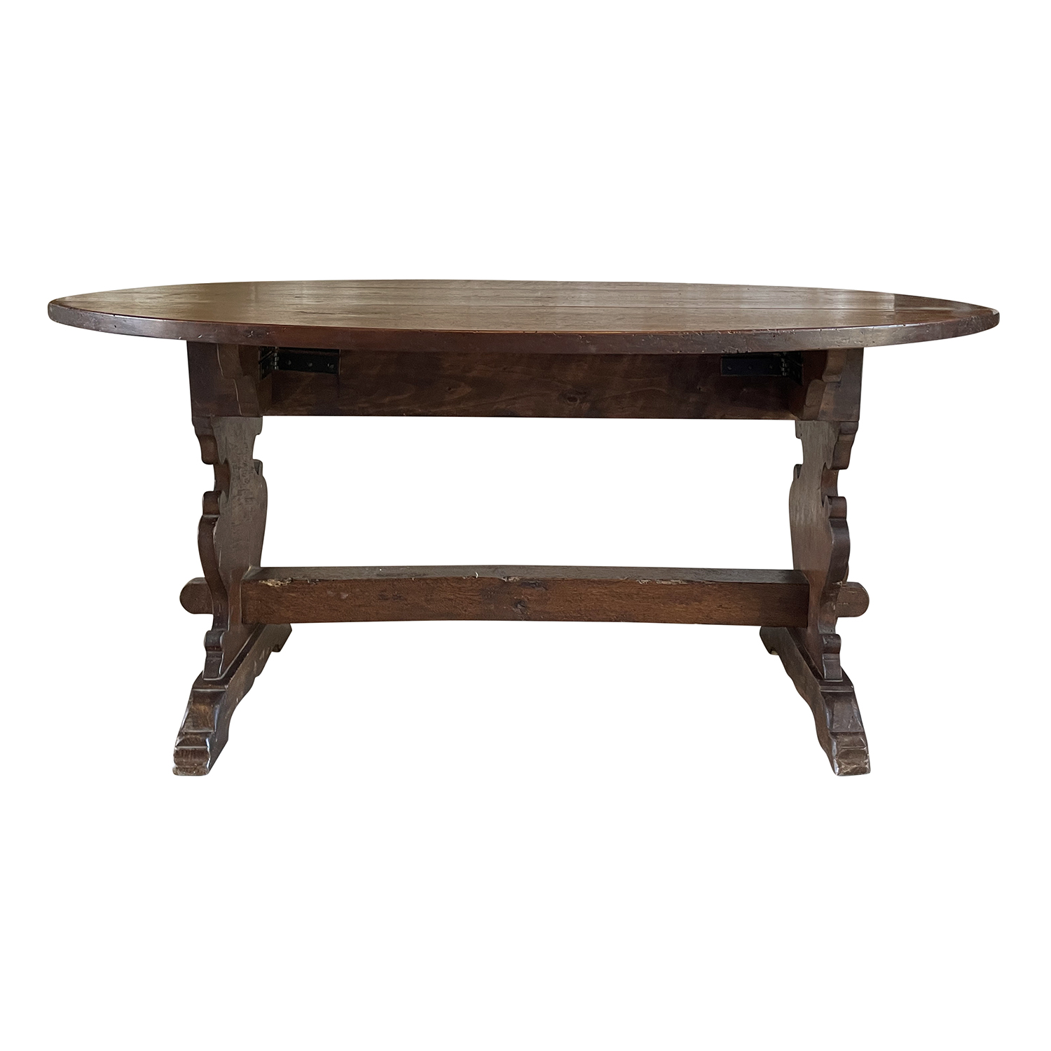 Antique Tuscan Oval Drop Leaf Table