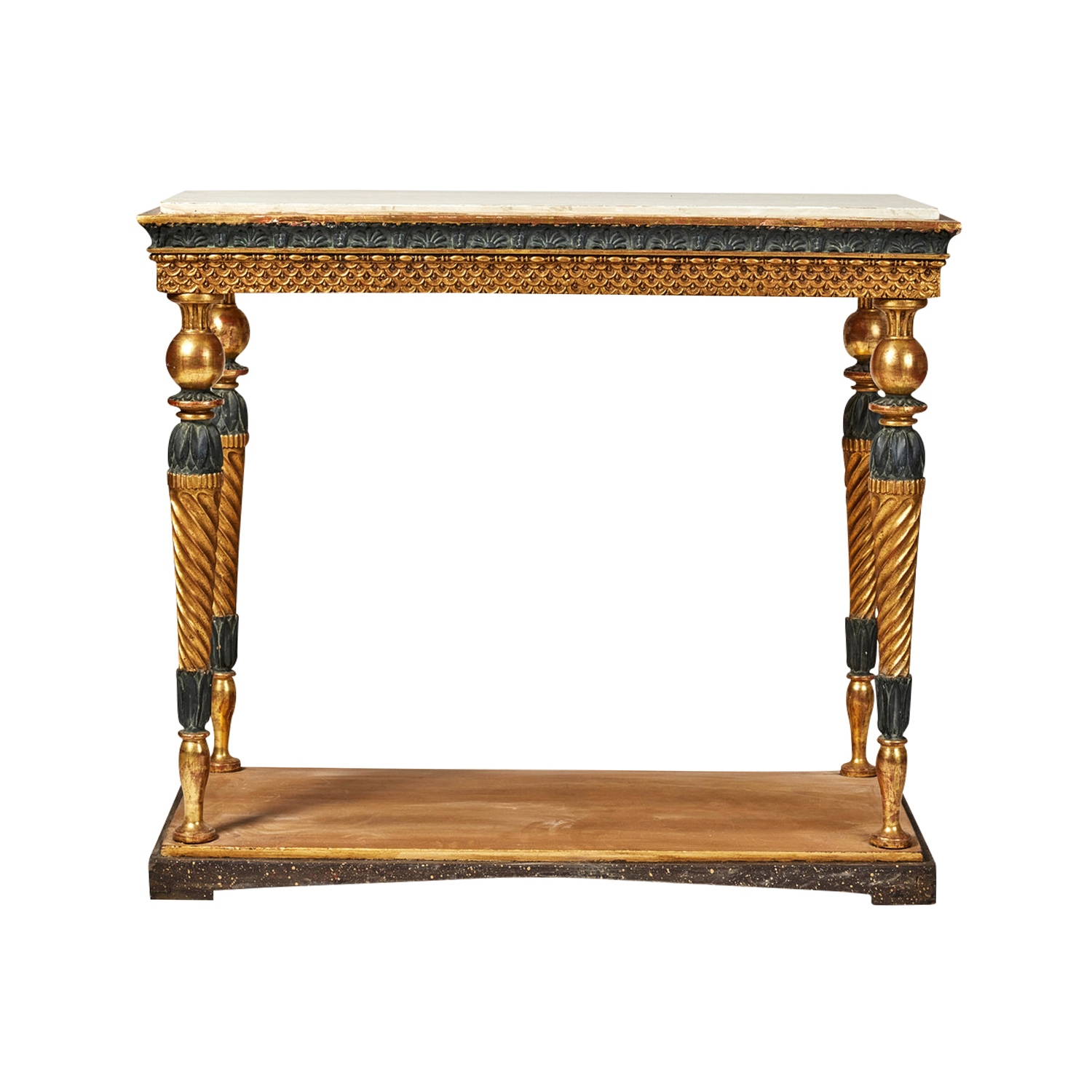 19th Century Swedish Gustavian Gilded Pinewood Console Table by Jonas Frisk