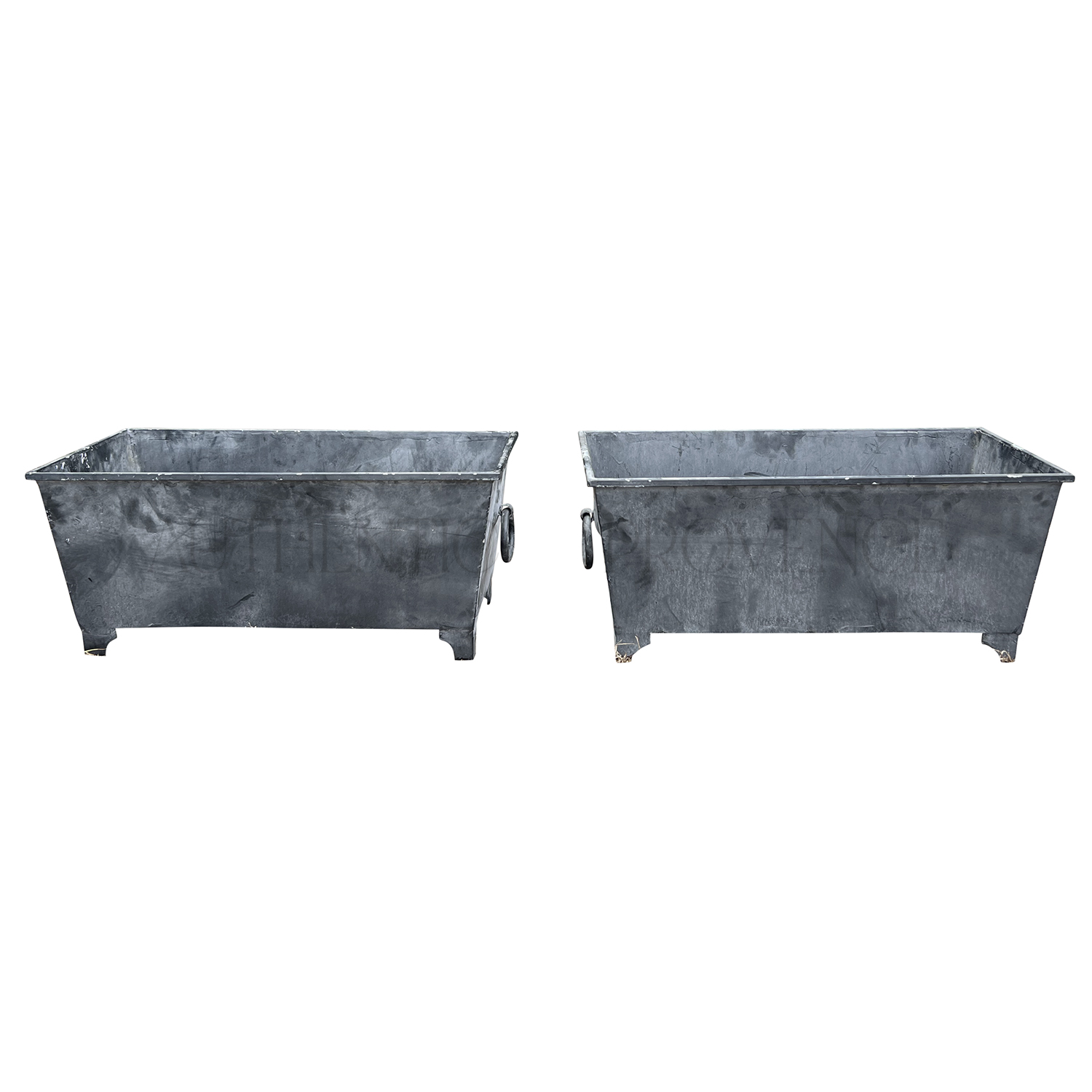 Pair of Vintage Metal Garden Troughs