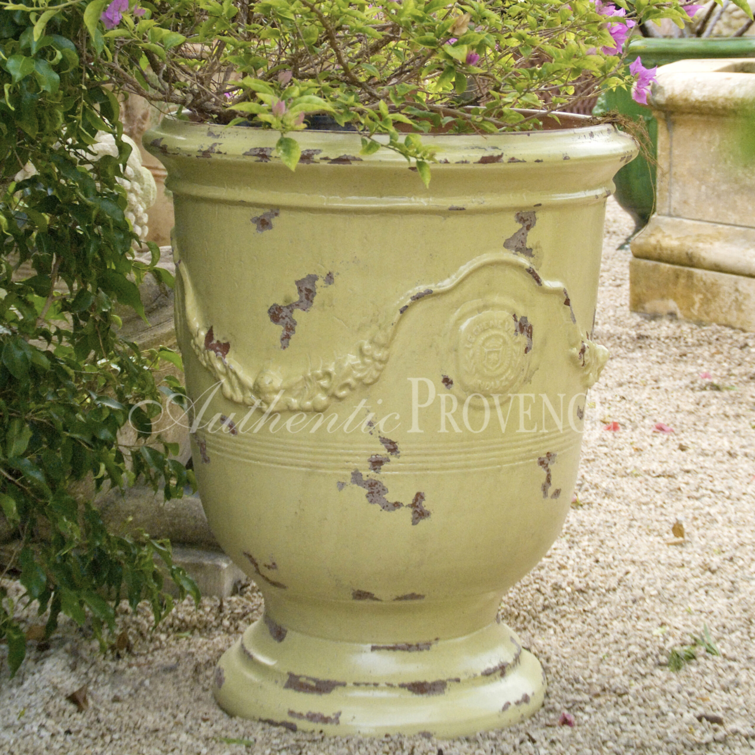 Single Vintage Garden Urn from Anduze in Terracotta from Provence